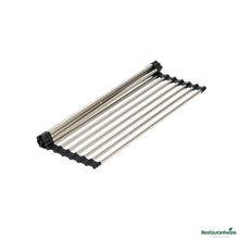 Wholesale Restaurantware Professional Gray Stainless Steel over-Sink Roll-up Drying Rack - 15.7" X 9.4" X 3.1"- Bulk