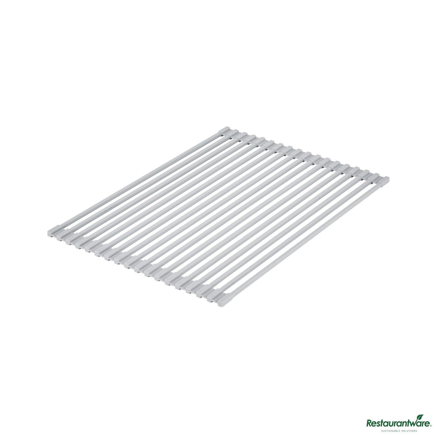 Wholesale Restaurantware Professional Gray Steel over-Sink Roll-up Drying Rack - Non-Slip - 17" X 12" X 0.3"- Bulk
