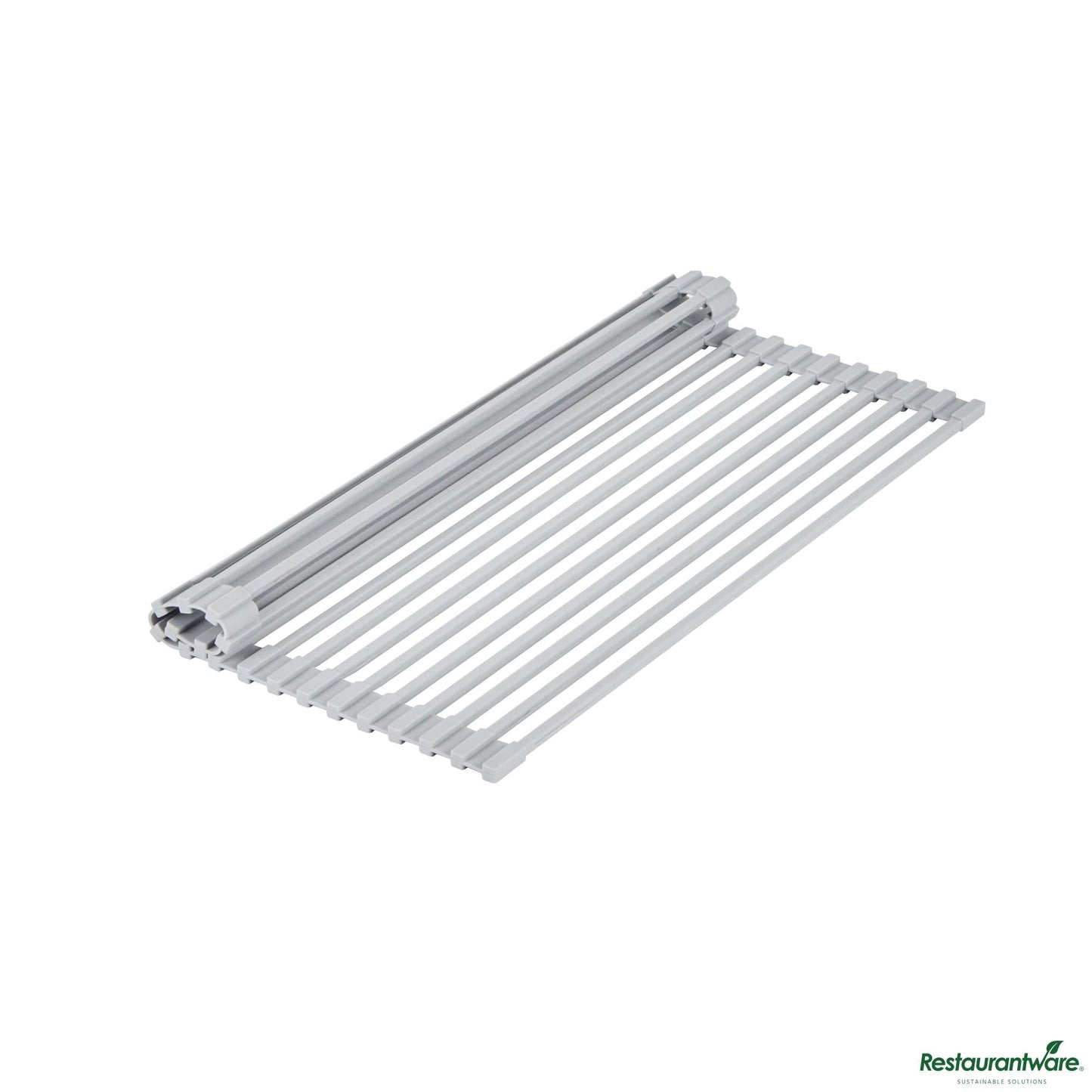 Wholesale Restaurantware Professional Gray Steel over-Sink Roll-up Drying Rack - Non-Slip - 17" X 12" X 0.3"- Bulk