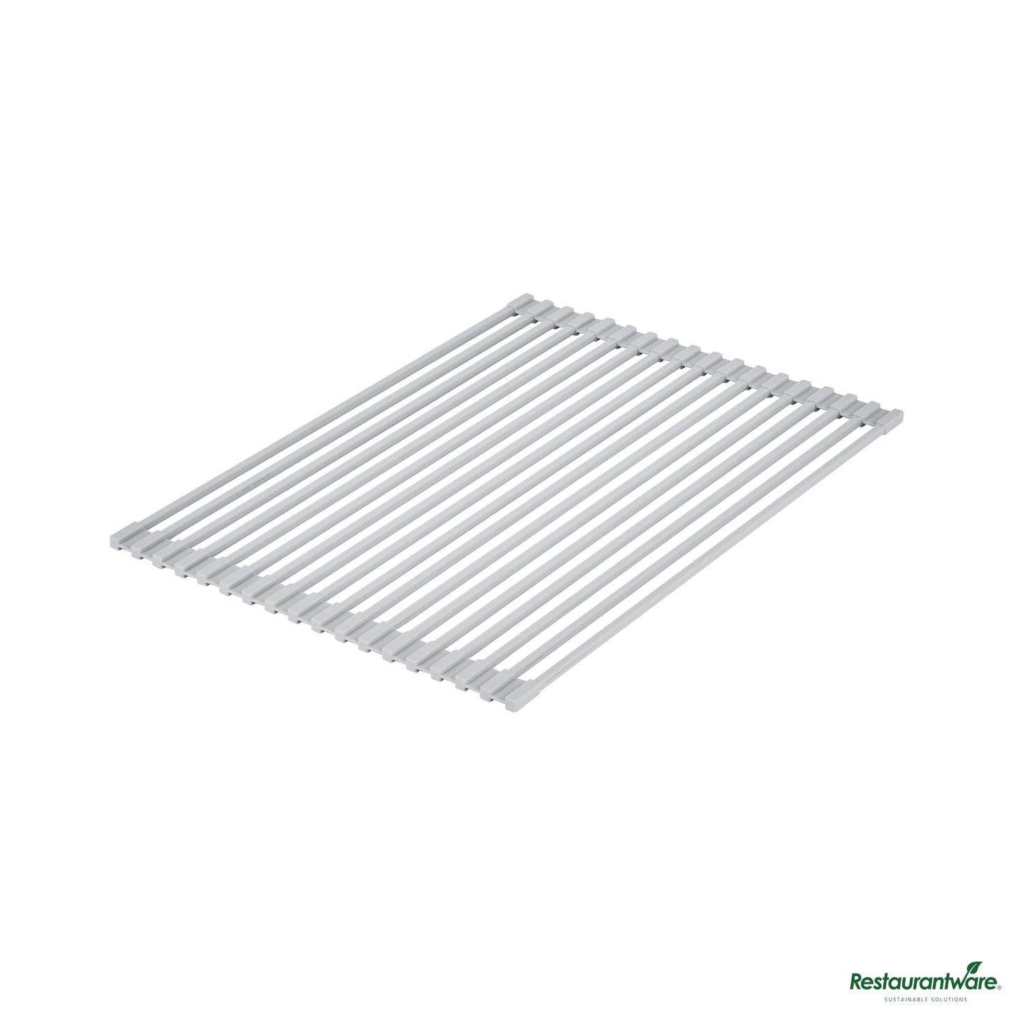 Wholesale Restaurantware Professional Gray Steel over-Sink Roll-up Drying Rack - Non-Slip - 17" X 12" X 0.3"- Bulk