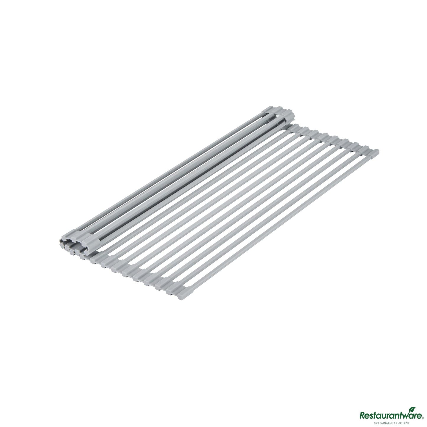 Wholesale Restaurantware Professional Gray Steel over-Sink Roll-up Drying Rack - Non-Slip - 20.5" X 13" X 0.3"- Bulk
