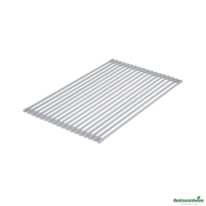 Wholesale Restaurantware Professional Gray Steel over-Sink Roll-up Drying Rack - Non-Slip - 20.5" X 13" X 0.3"- Bulk