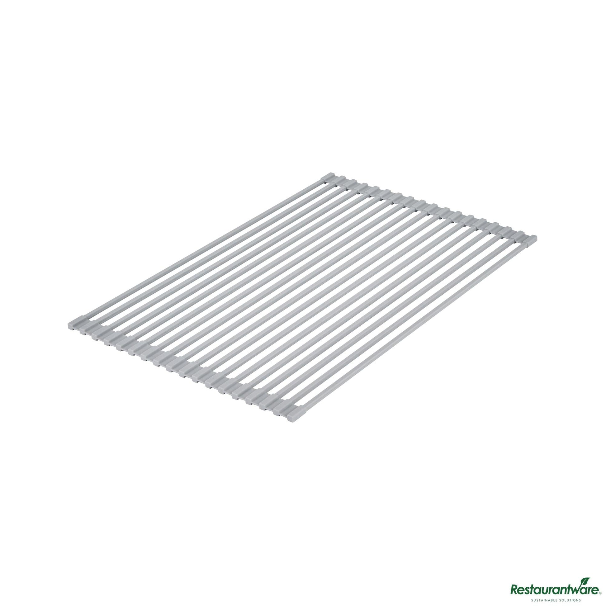 Wholesale Restaurantware Professional Gray Steel over-Sink Roll-up Drying Rack - Non-Slip - 20.5" X 13" X 0.3"- Bulk