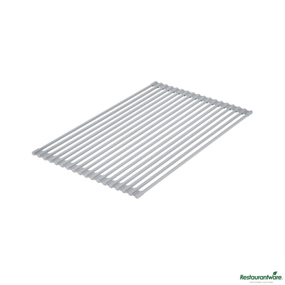 Wholesale Restaurantware Professional Gray Steel over-Sink Roll-up Drying Rack - Non-Slip - 20.5" X 13" X 0.3"- Bulk