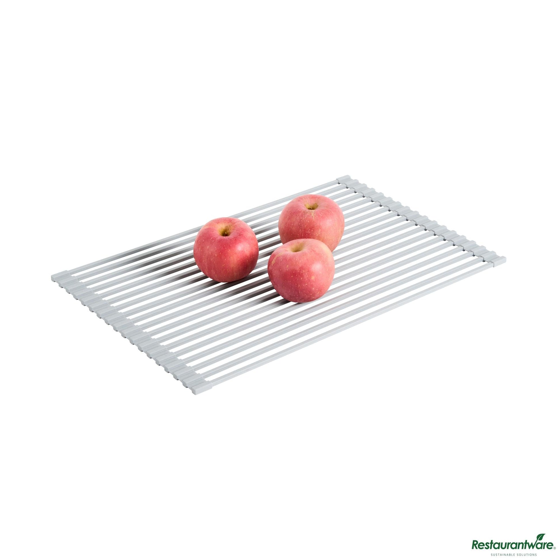 Wholesale Restaurantware Professional Gray Steel over-Sink Roll-up Drying Rack - Non-Slip - 20.5" X 13" X 0.3"- Bulk