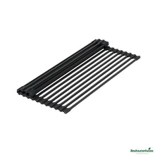 Wholesale Restaurantware Professional Black Steel over-Sink Roll-up Drying Rack - Non-Slip - 17" X 12" X 0.3"- Bulk