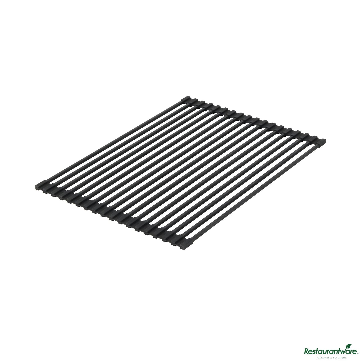 Wholesale Restaurantware Professional Black Steel over-Sink Roll-up Drying Rack - Non-Slip - 17" X 12" X 0.3"- Bulk