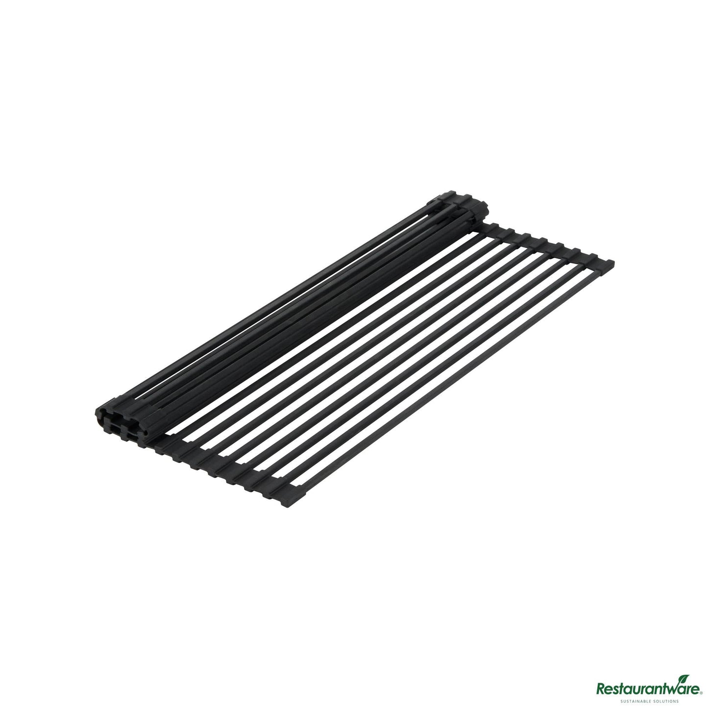 Wholesale Restaurantware Professional Black Steel over-Sink Roll-up Drying Rack - Non-Slip - 20.5" X 13" X 0.3"- Bulk