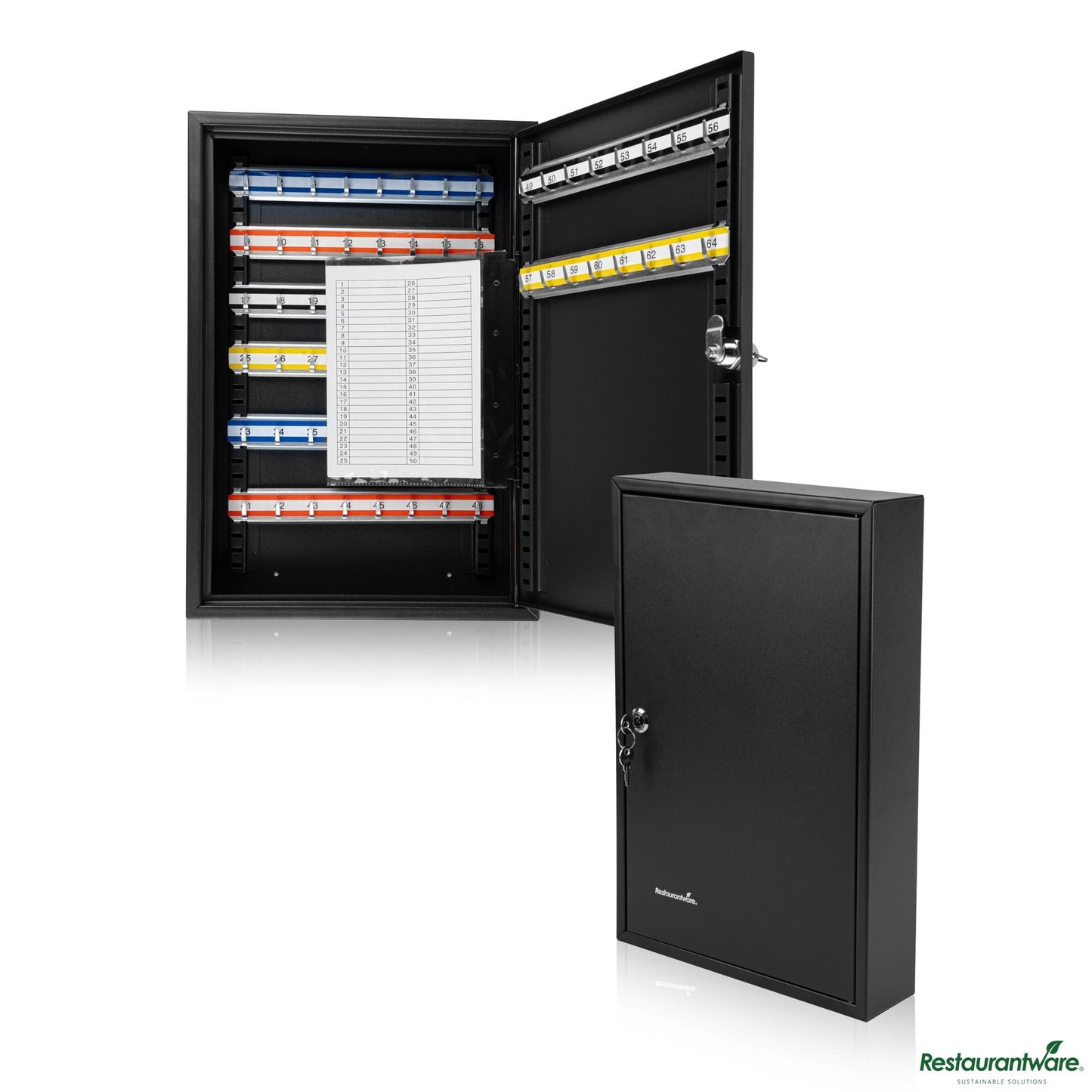 Wholesale Restaurantware Black Steel Wall Mount Key Cabinet Safe - 17.7" X 11.8" X 3.2"- Bulk