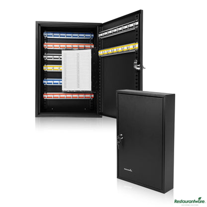 Wholesale Restaurantware Black Steel Wall Mount Key Cabinet Safe - 17.7" X 11.8" X 3.2"- Bulk