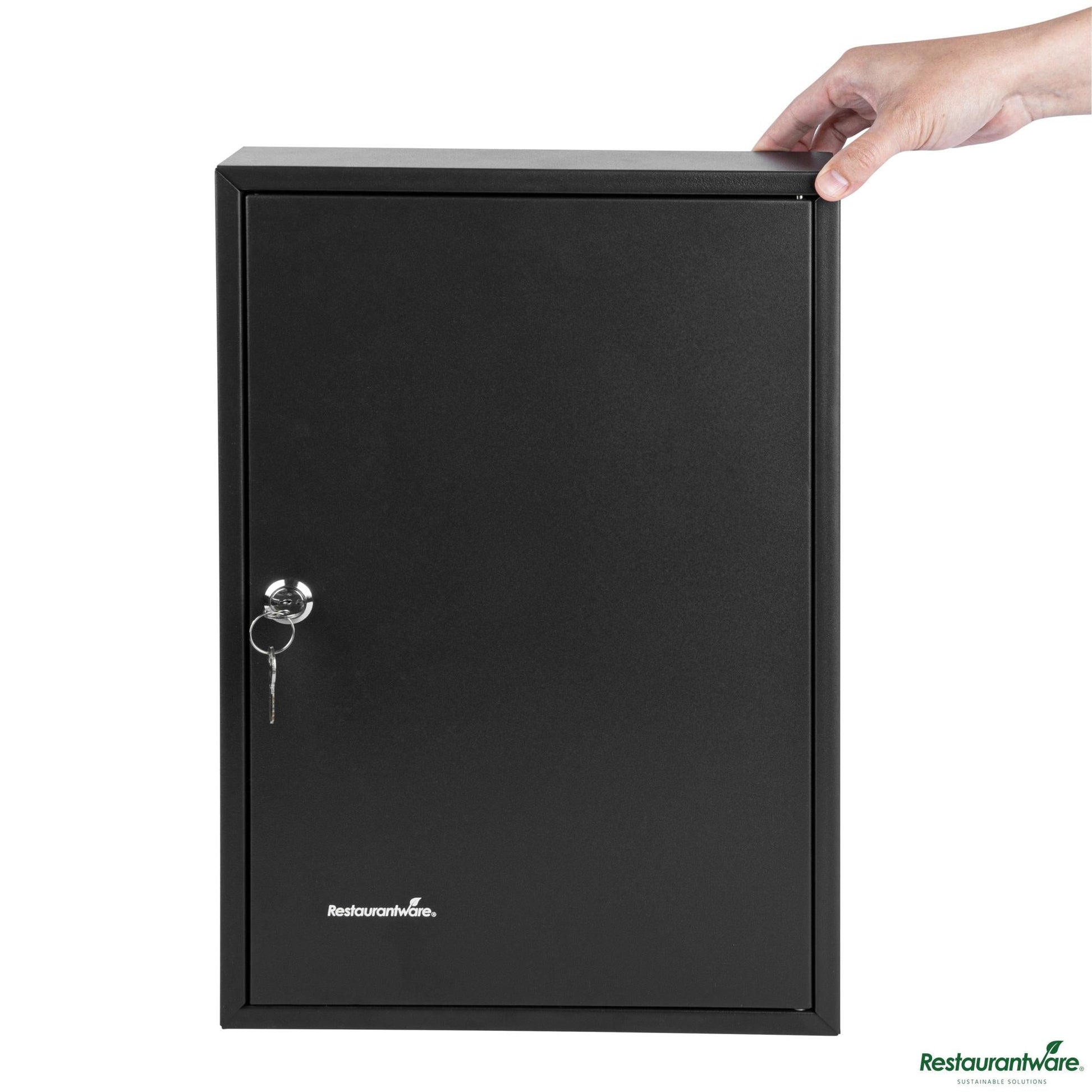 Wholesale Restaurantware Black Steel Wall Mount Key Cabinet Safe - 17.7" X 11.8" X 3.2"- Bulk