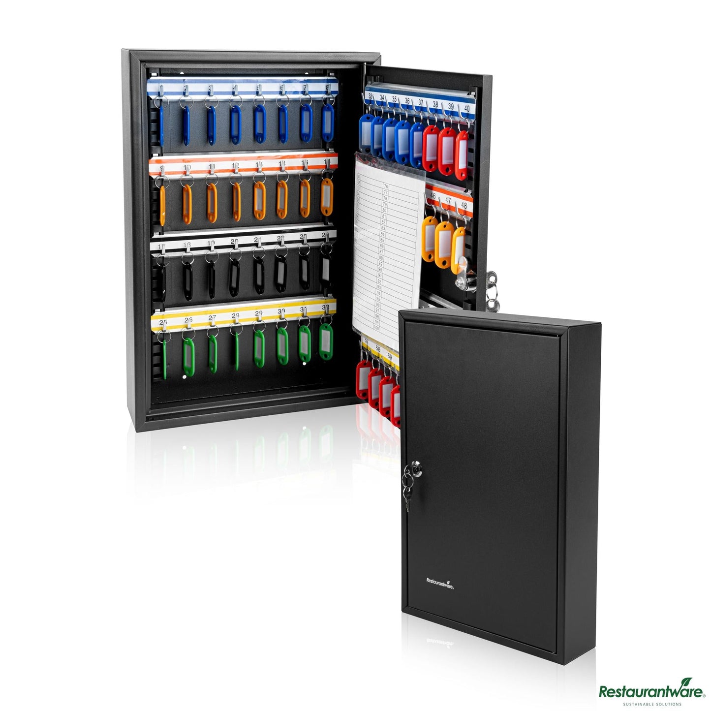 Wholesale Restaurantware Black Steel Wall Mount Key Cabinet Safe - 17.7" X 11.8" X 0.3"- Bulk