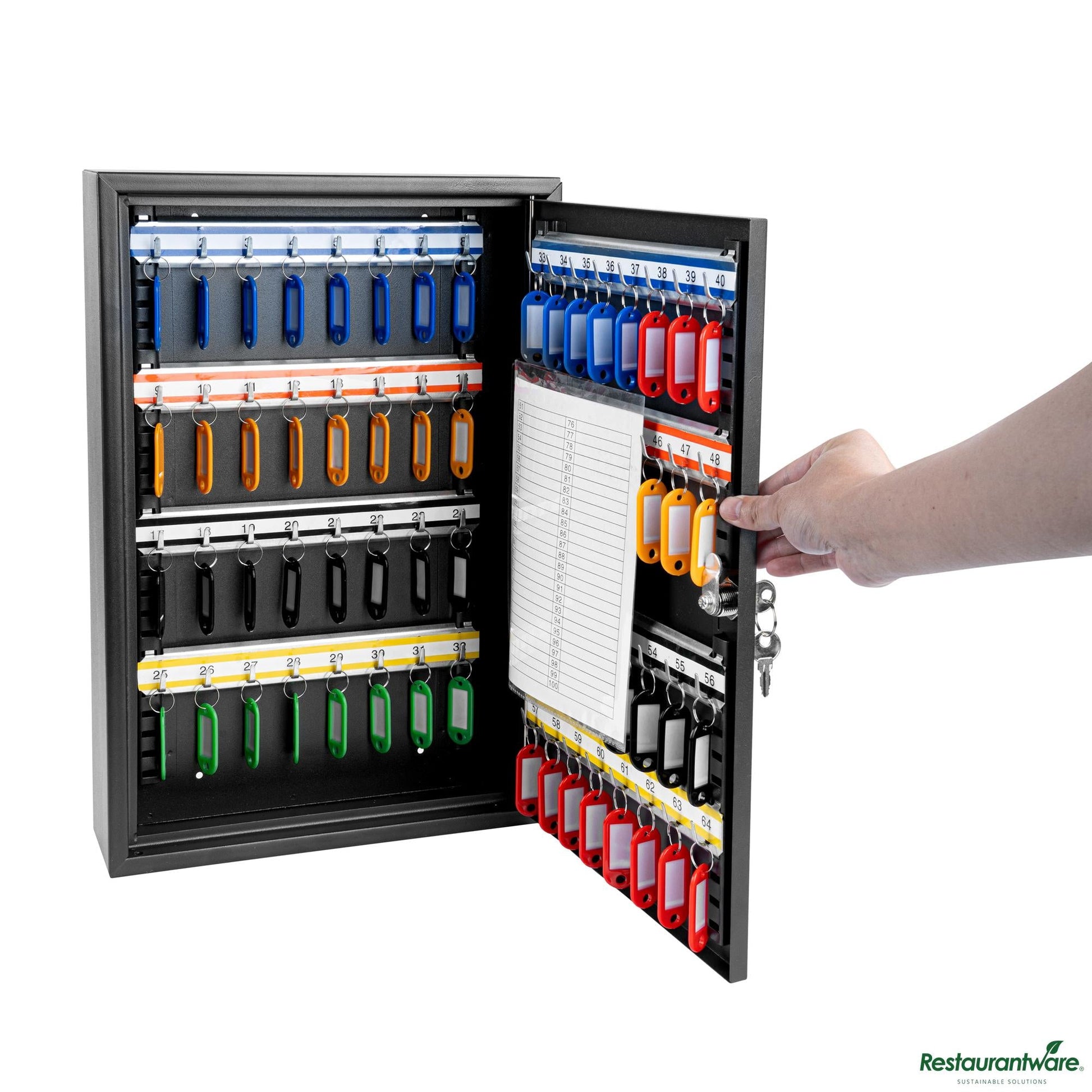 Wholesale Restaurantware Black Steel Wall Mount Key Cabinet Safe - 17.7" X 11.8" X 0.3"- Bulk
