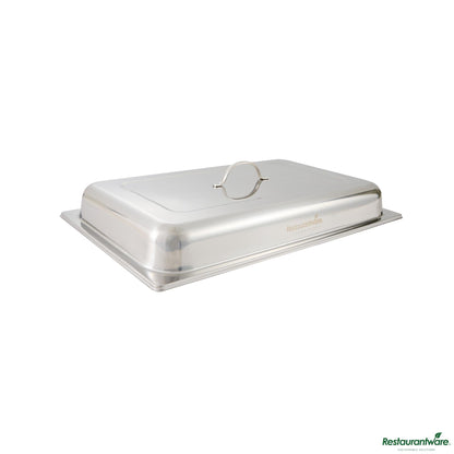 Wholesale Restaurantware Full Size Stainless Steel Chafer Cover - with Handle - 21.1" X 12.9" X 3"- Bulk