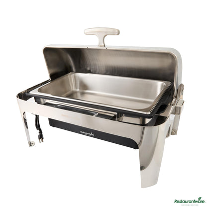 Wholesale Restaurantware 14 Qt Full Size Electric Chafer - Stainless Steel Roll Top Cover - 13.8" X 14.6" X 10"- Bulk