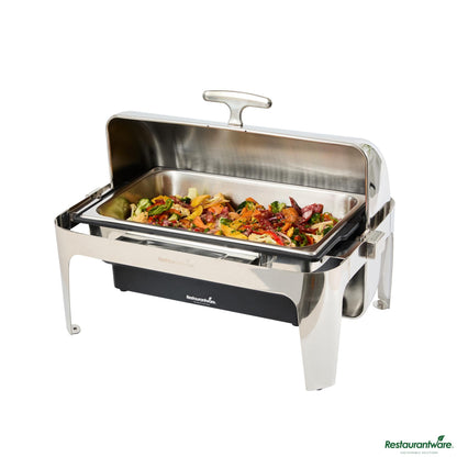 Wholesale Restaurantware 14 Qt Full Size Electric Chafer - Stainless Steel Roll Top Cover - 13.8" X 14.6" X 10"- Bulk