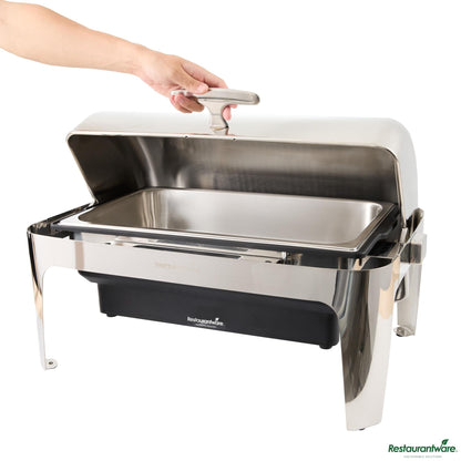 Wholesale Restaurantware 14 Qt Full Size Electric Chafer - Stainless Steel Roll Top Cover - 13.8" X 14.6" X 10"- Bulk