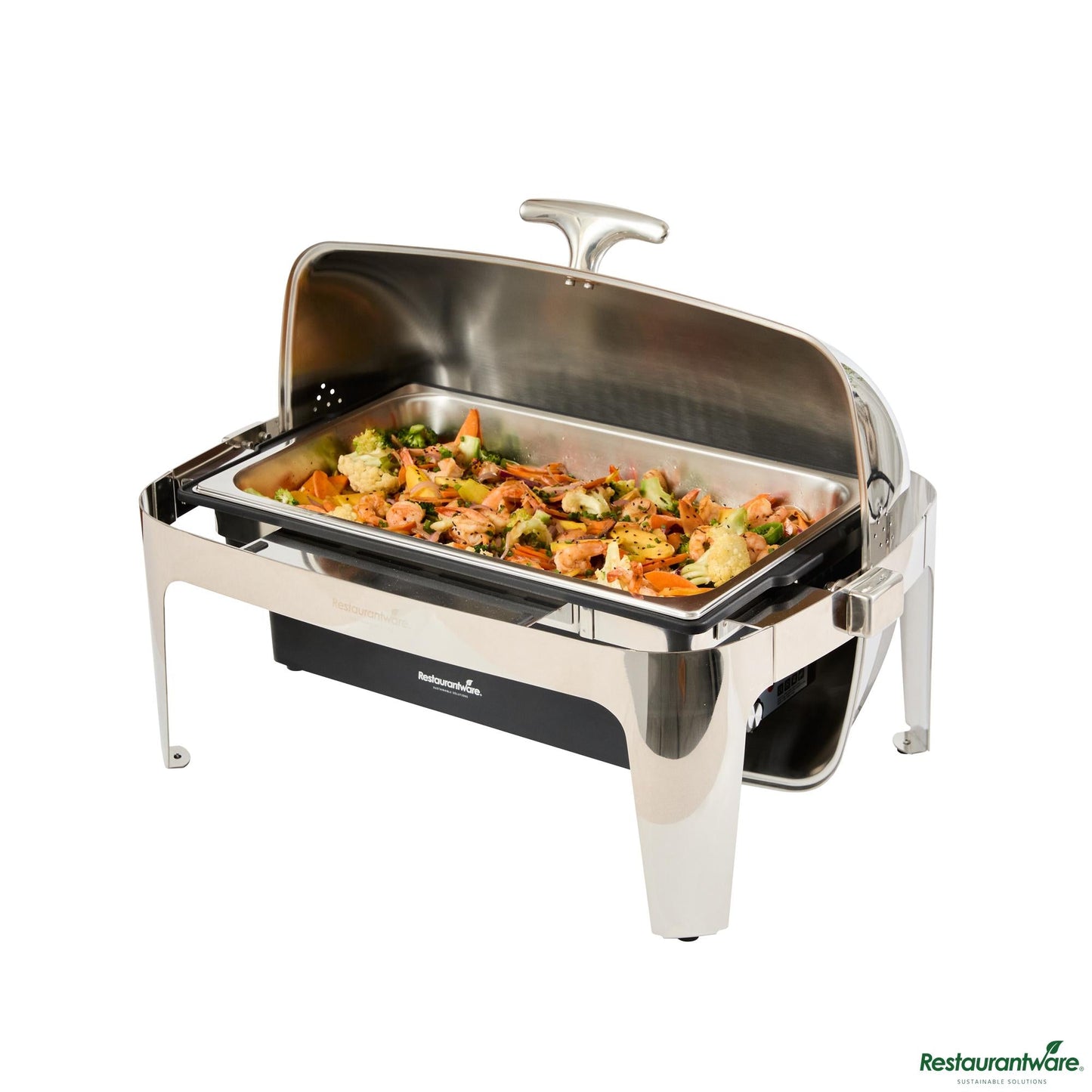 Wholesale Restaurantware 9 Qt Full Size Electric Chafer - Stainless Steel Roll Top Cover - 13.8" X 14.6" X 10"- Bulk