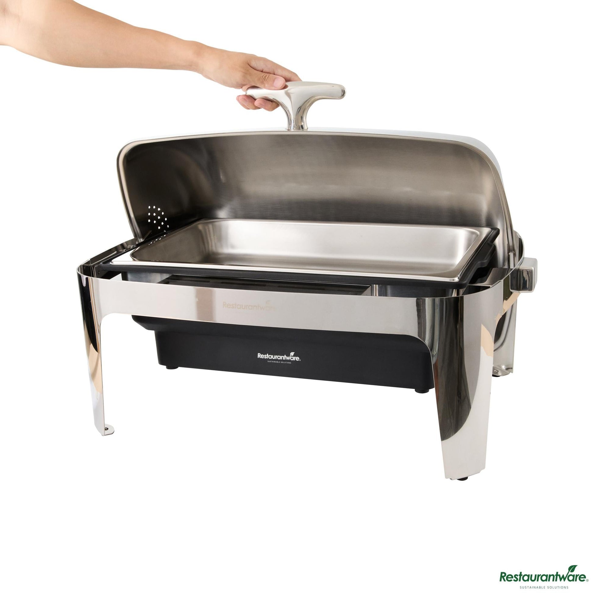 Wholesale Restaurantware 9 Qt Full Size Electric Chafer - Stainless Steel Roll Top Cover - 13.8" X 14.6" X 10"- Bulk