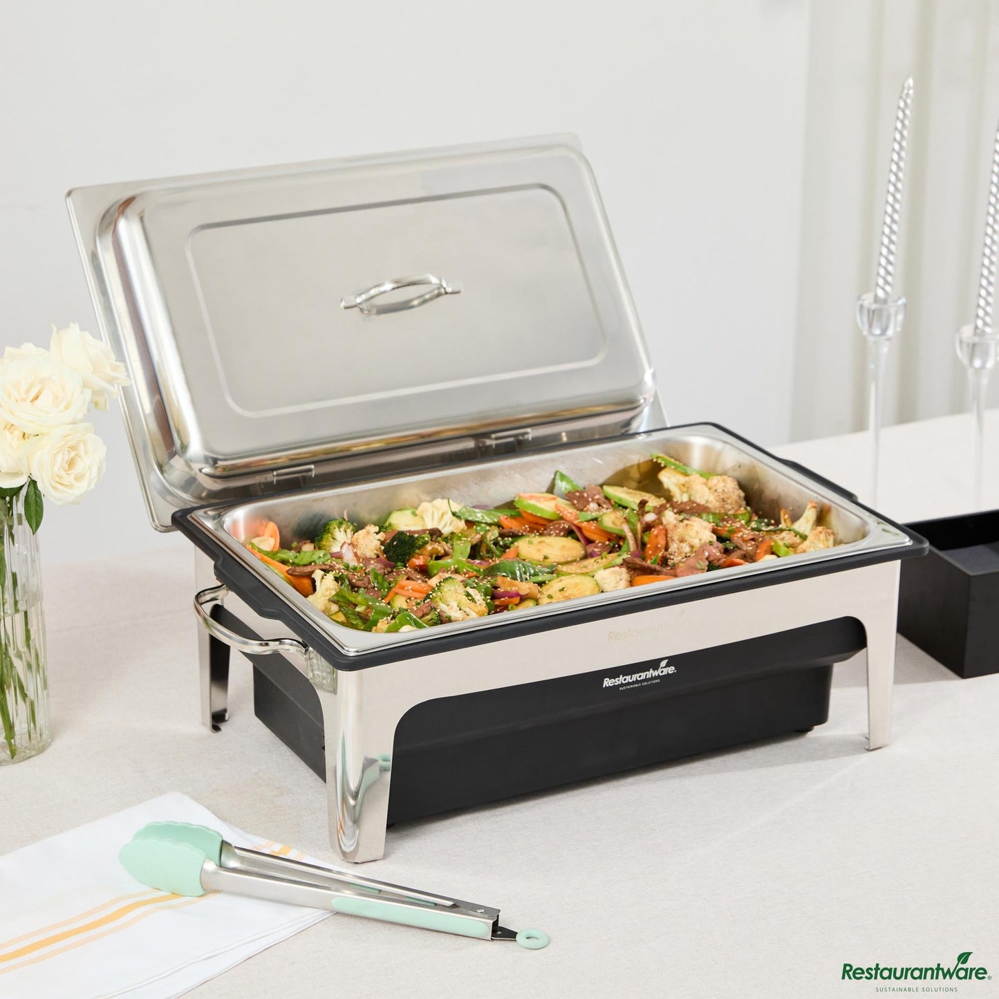 Wholesale Restaurantware 9 Qt Full Size Electric Chafer - Stainless Steel Chafer Cover - 20.5" X 17.7" X 11"- Bulk