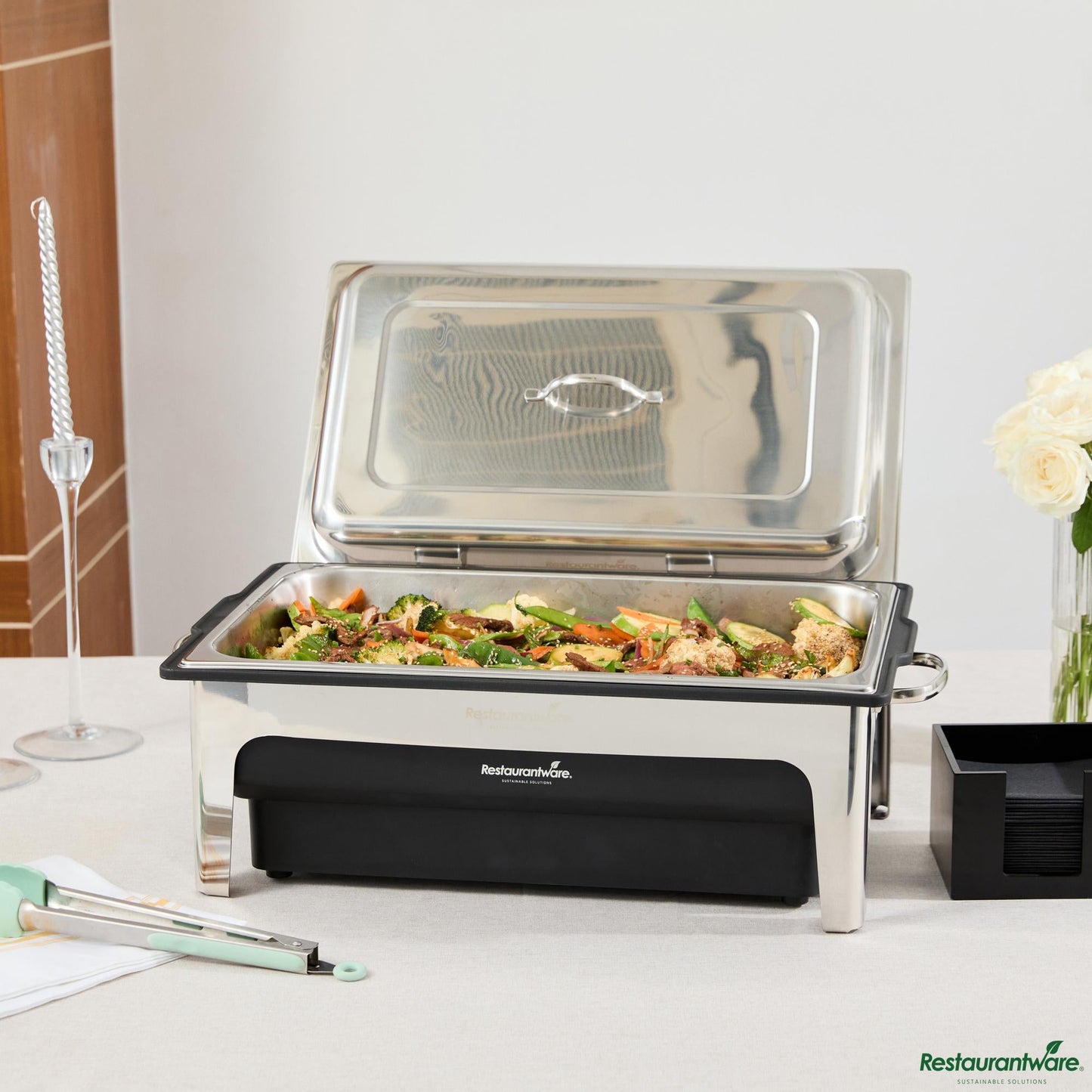 Wholesale Restaurantware 9 Qt Full Size Electric Chafer - Stainless Steel Chafer Cover - 20.5" X 17.7" X 11"- Bulk