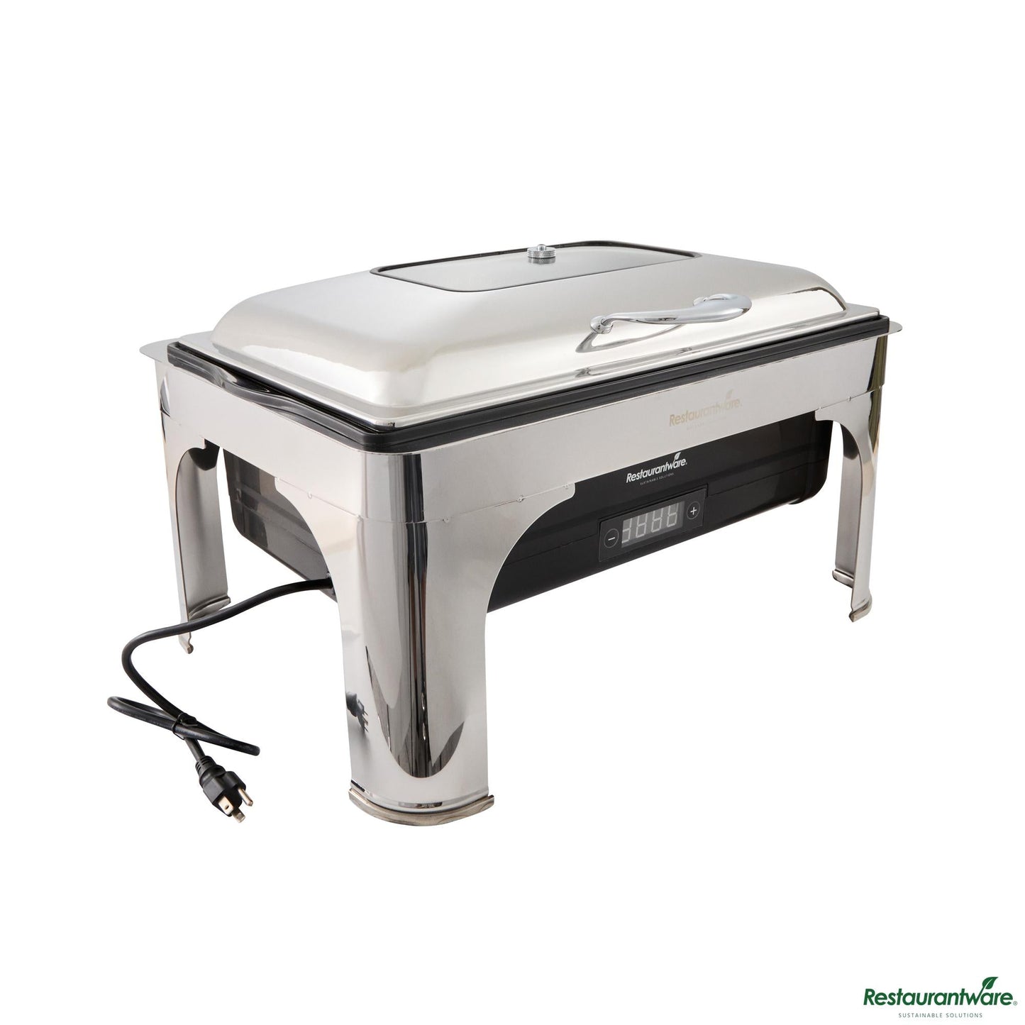 Wholesale Restaurantware 14 Qt Full Size Electric Chafer - Hinged Lid, Food Pan, Stand - 22.8" X 20.5" X 16.1"- Bulk