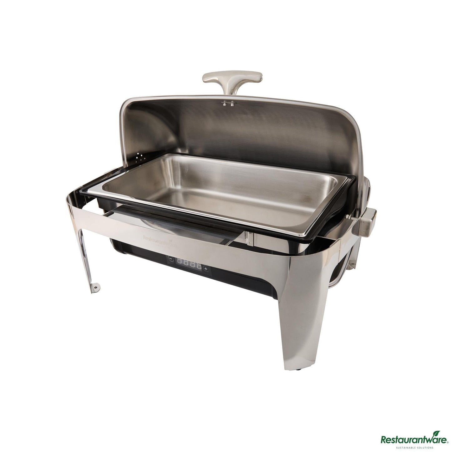 Wholesale Restaurantware 14 Qt Full Size Electric Chafer - Roll Top Cover, Food Pan, Stand - 26.4" X 19.3" X 18.1"- Bulk