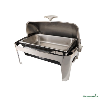 Wholesale Restaurantware 14 Qt Full Size Electric Chafer - Roll Top Cover, Food Pan, Stand - 26.4" X 19.3" X 18.1"- Bulk