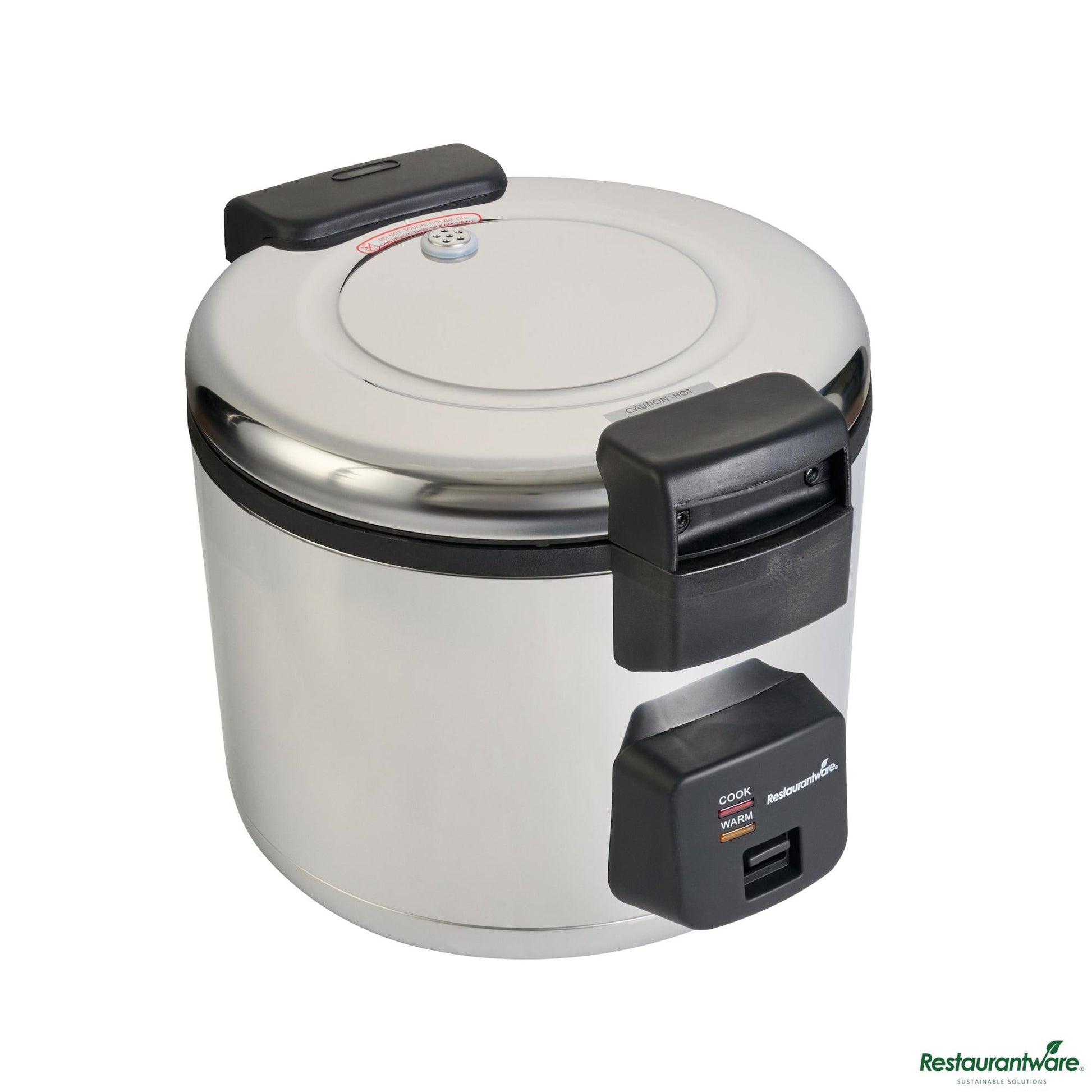 Wholesale Restaurantware 70 Cup (35 Cup Raw) Steel Electric Rice Cooker / Warmer - Hinged Lid - 17.5" X 17.5" X 16.5"- Bulk