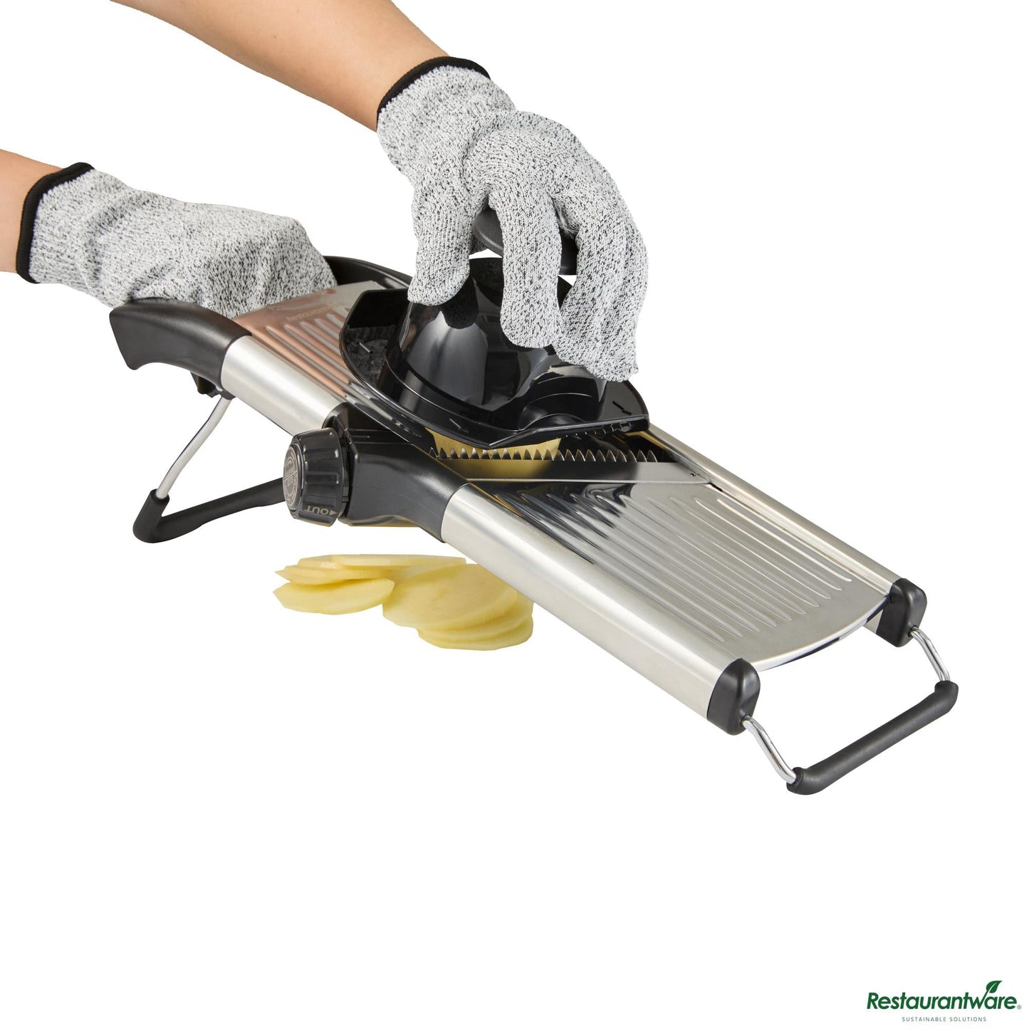 Wholesale Restaurantware Stainless Steel Heavy-Duty Adjustable Mandoline Slicer - 16.5" X 5.3" X 5.3"- Bulk