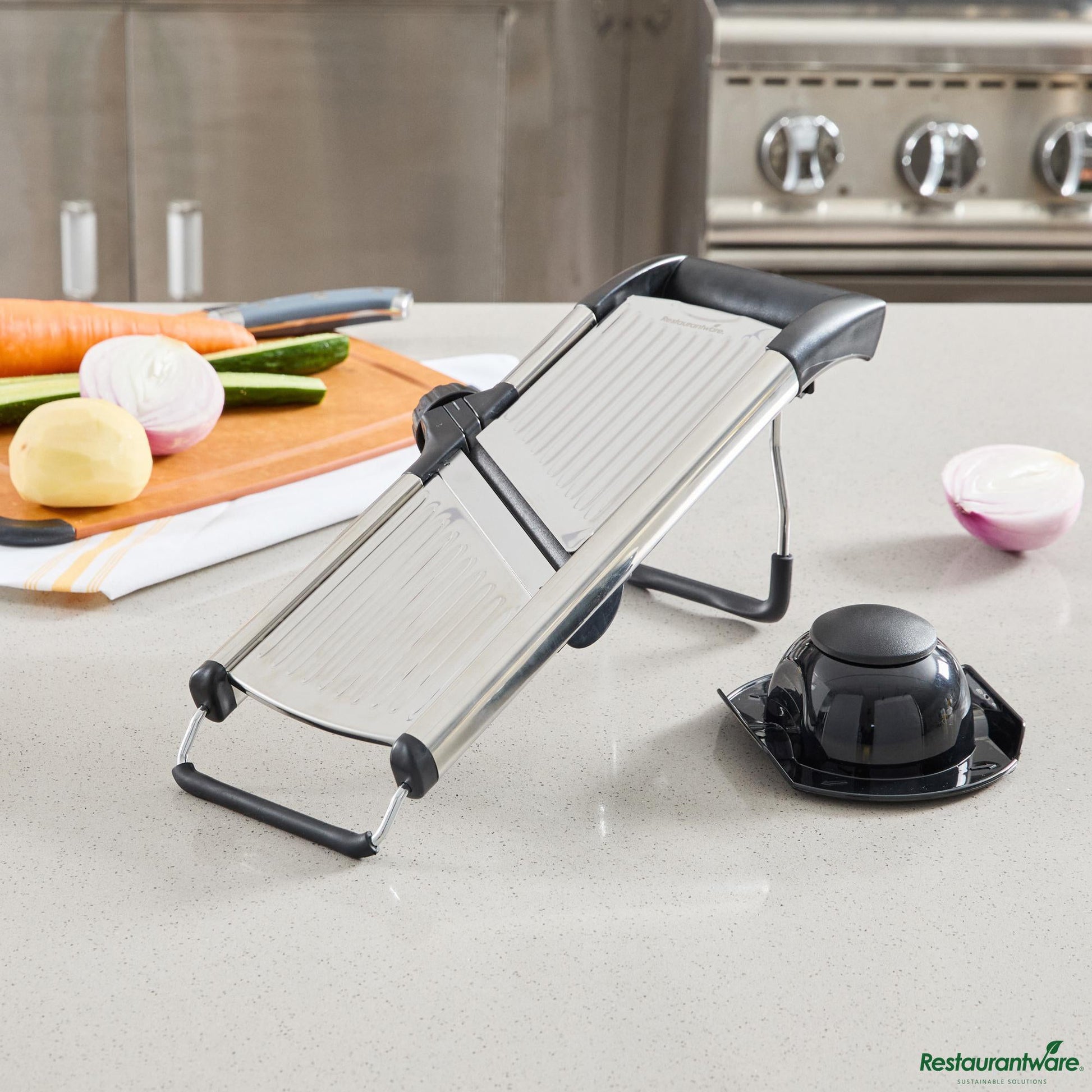 Wholesale Restaurantware Stainless Steel Heavy-Duty Adjustable Mandoline Slicer - 16.5" X 5.3" X 5.3"- Bulk