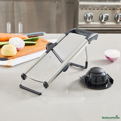 Wholesale Restaurantware Stainless Steel Heavy-Duty Adjustable Mandoline Slicer - 16.5" X 5.3" X 5.3"- Bulk