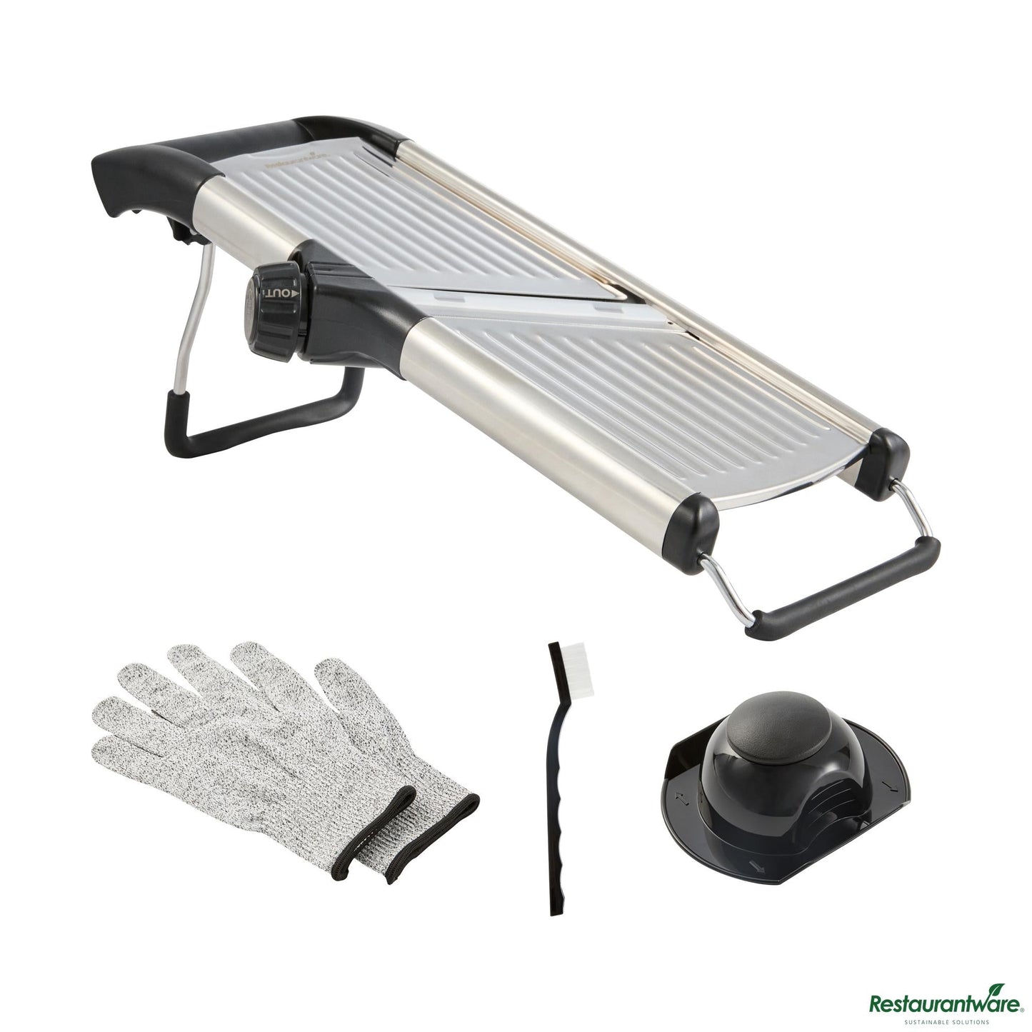 Wholesale Restaurantware Stainless Steel Heavy-Duty Adjustable Mandoline Slicer - 16.5" X 5.3" X 5.3"- Bulk