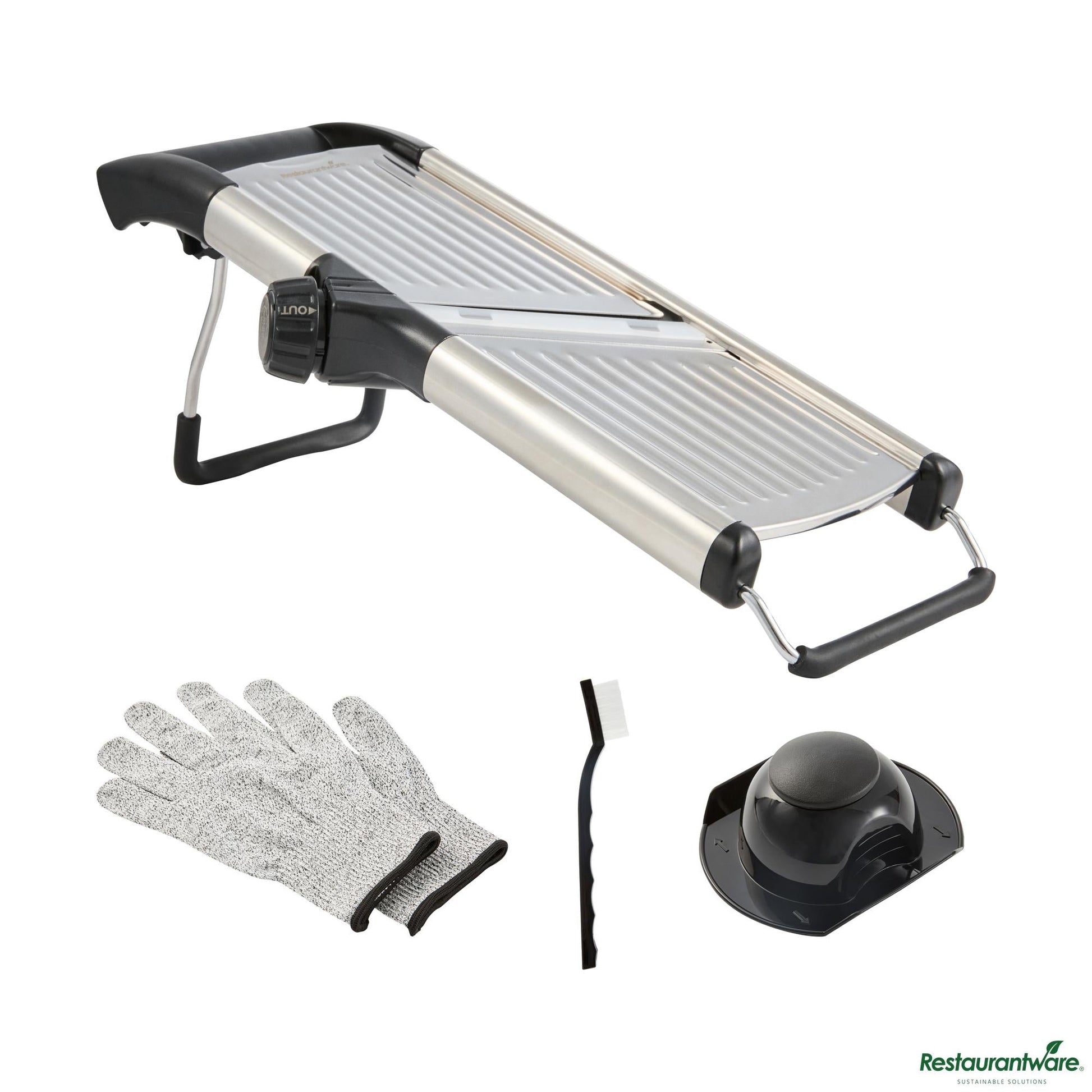 Wholesale Restaurantware Stainless Steel Heavy-Duty Adjustable Mandoline Slicer - 16.5" X 5.3" X 5.3"- Bulk