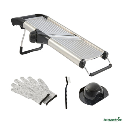 Wholesale Restaurantware Stainless Steel Heavy-Duty Adjustable Mandoline Slicer - 16.5" X 5.3" X 5.3"- Bulk