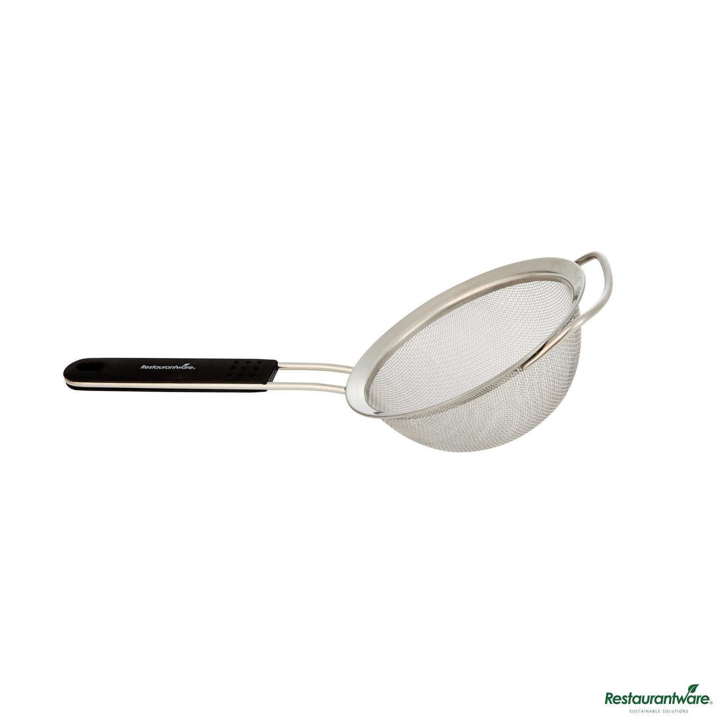 Wholesale Restaurantware Round Stainless Steel Extra Fine Mesh Strainer - with Silicone Handle - 12.6x5.5x2.4"- Bulk