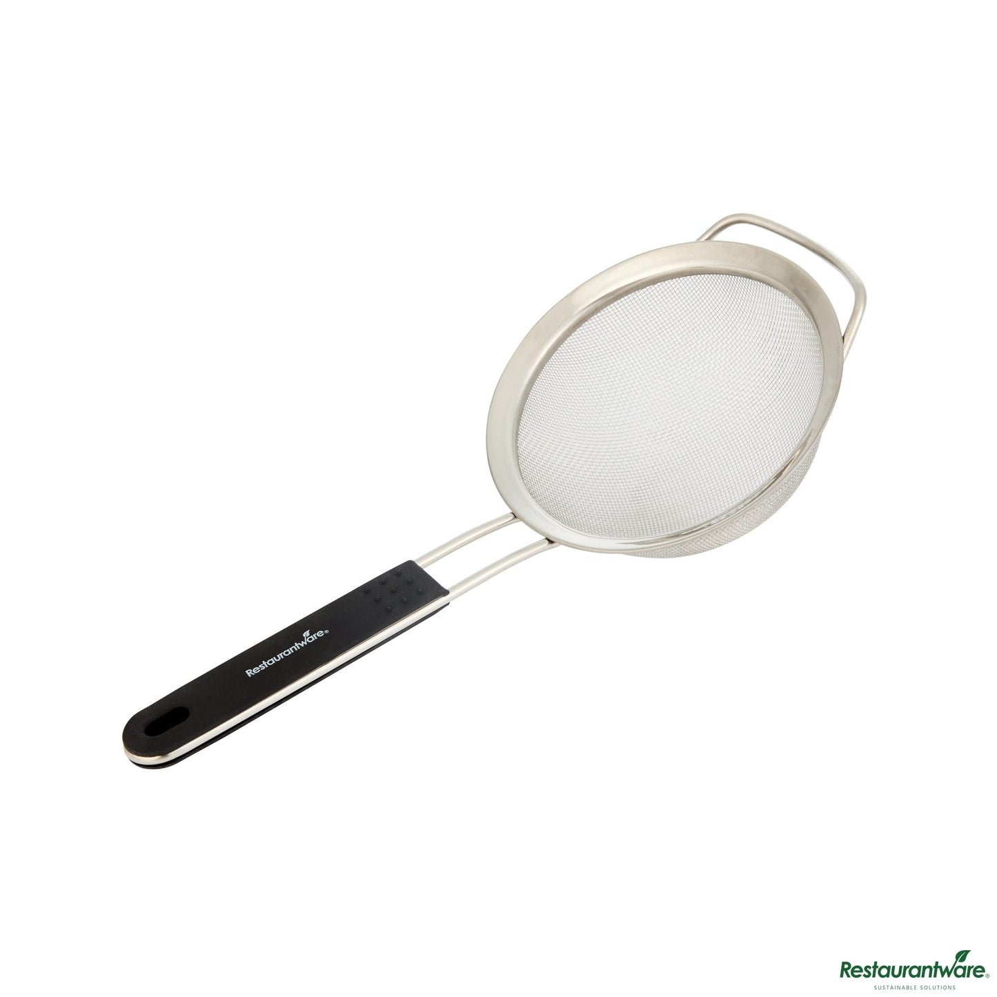 Wholesale Restaurantware Round Stainless Steel Extra Fine Mesh Strainer - with Silicone Handle - 12.6x5.5x2.4"- Bulk