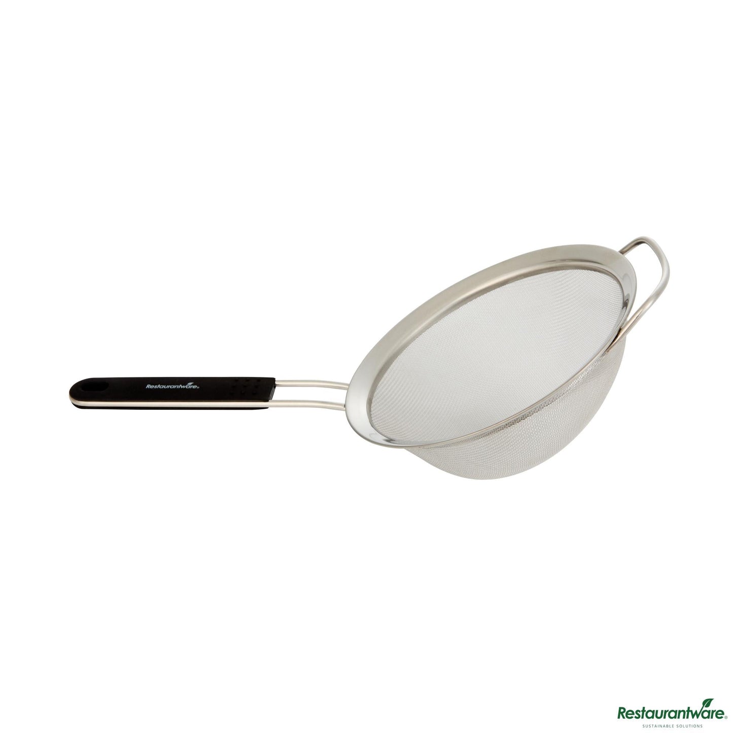 Wholesale Restaurantware Round Stainless Steel Extra Fine Mesh Strainer - with Silicone Handle - 14.5x7.1x3"- Bulk