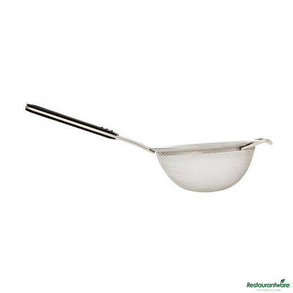 Wholesale Restaurantware Round Stainless Steel Extra Fine Mesh Strainer - with Silicone Handle - 14.5x7.1x3"- Bulk