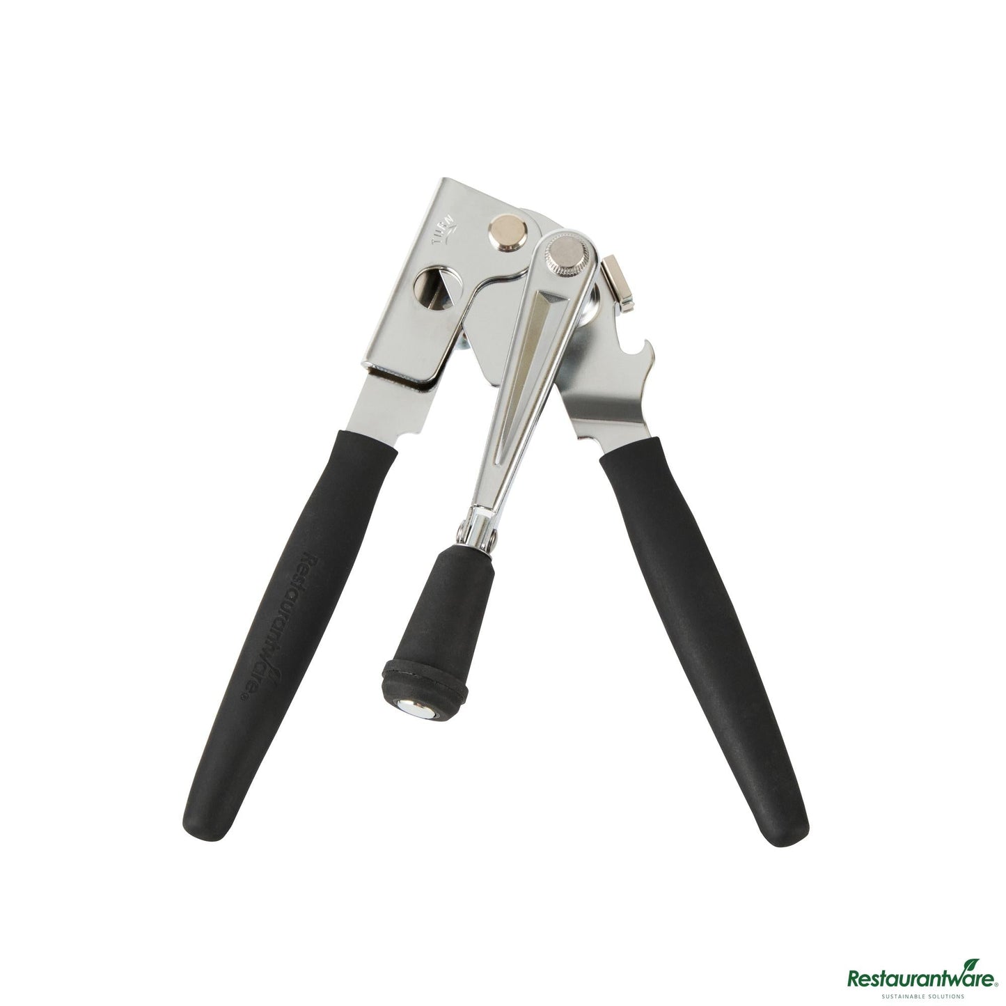 Wholesale Restaurantware Black Carbo Steel Handheld Crank Can Opener - Magnetic Lid Lifter - 8.9" X 2.3" X 3.5"- Bulk