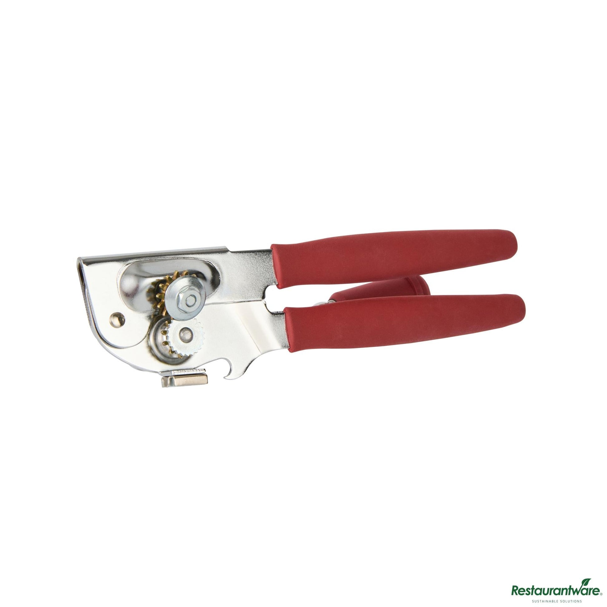 Wholesale Restaurantware Red Stainless Steel Handheld Crank Can Opener - Magnetic Lid Lifter - 8.9" X 2.3" X 3.5"- Bulk