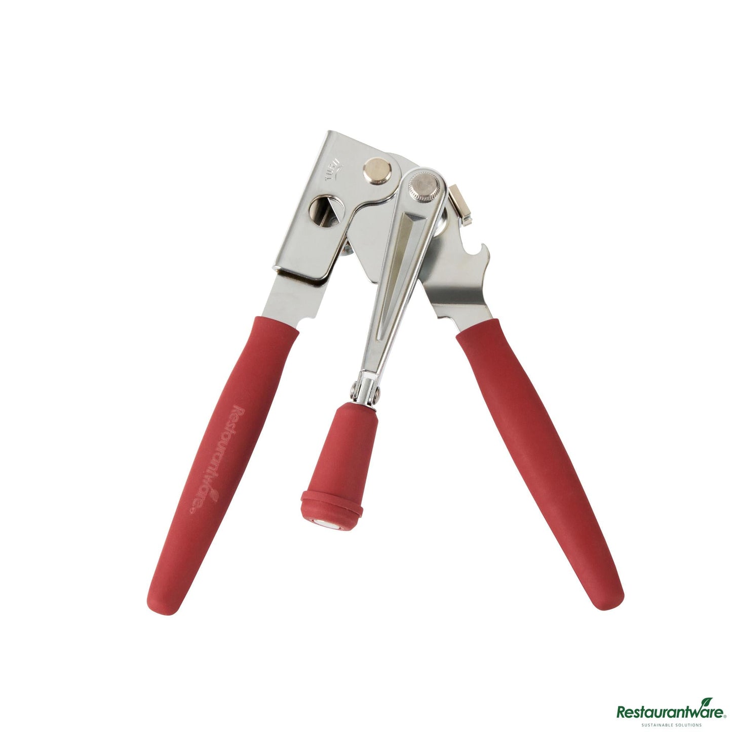 Wholesale Restaurantware Red Stainless Steel Handheld Crank Can Opener - Magnetic Lid Lifter - 8.9" X 2.3" X 3.5"- Bulk