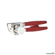 Wholesale Restaurantware Red Stainless Steel Handheld Crank Can Opener - Magnetic Lid Lifter - 8.9" X 2.3" X 3.5"- Bulk