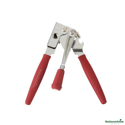 Wholesale Restaurantware Red Stainless Steel Handheld Crank Can Opener - Magnetic Lid Lifter - 8.9" X 2.3" X 3.5"- Bulk