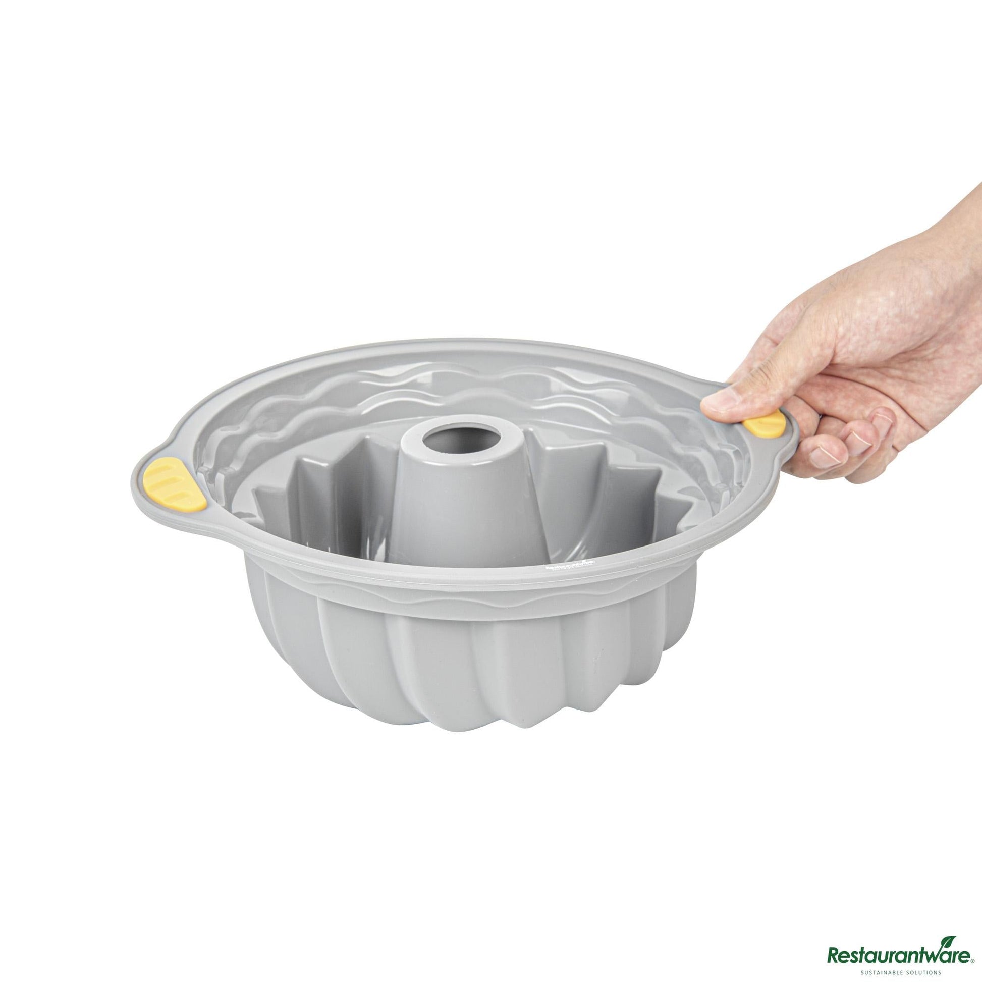 Wholesale Restaurantware Gray Silicone Kugelhopf / Fluted Bundt Cake Pan - 11.2" X 10.2" X 3.9"- Bulk