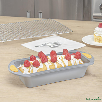 Wholesale Restaurantware Gray Silicone Bread Loaf Pan - Non-Stick, with Handles - 9.3"×5.5"×2.4"- Bulk