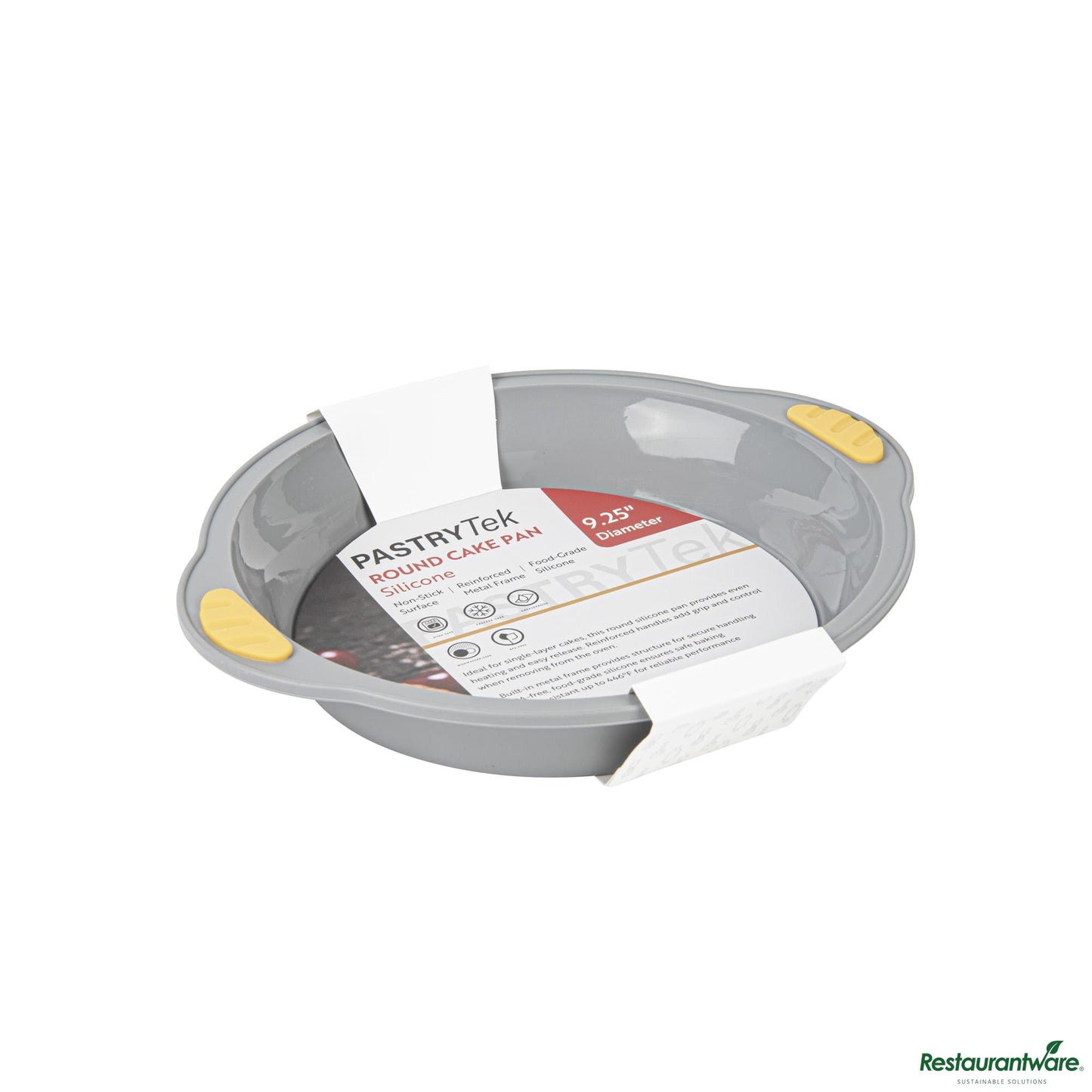 Wholesale Restaurantware Round Gray Silicone Cake Pan - Non-Stick, with Handles - 11.2" X 10.2" X 1.8"- Bulk