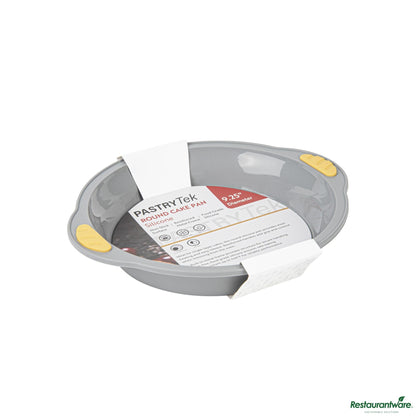 Wholesale Restaurantware Round Gray Silicone Cake Pan - Non-Stick, with Handles - 11.2" X 10.2" X 1.8"- Bulk