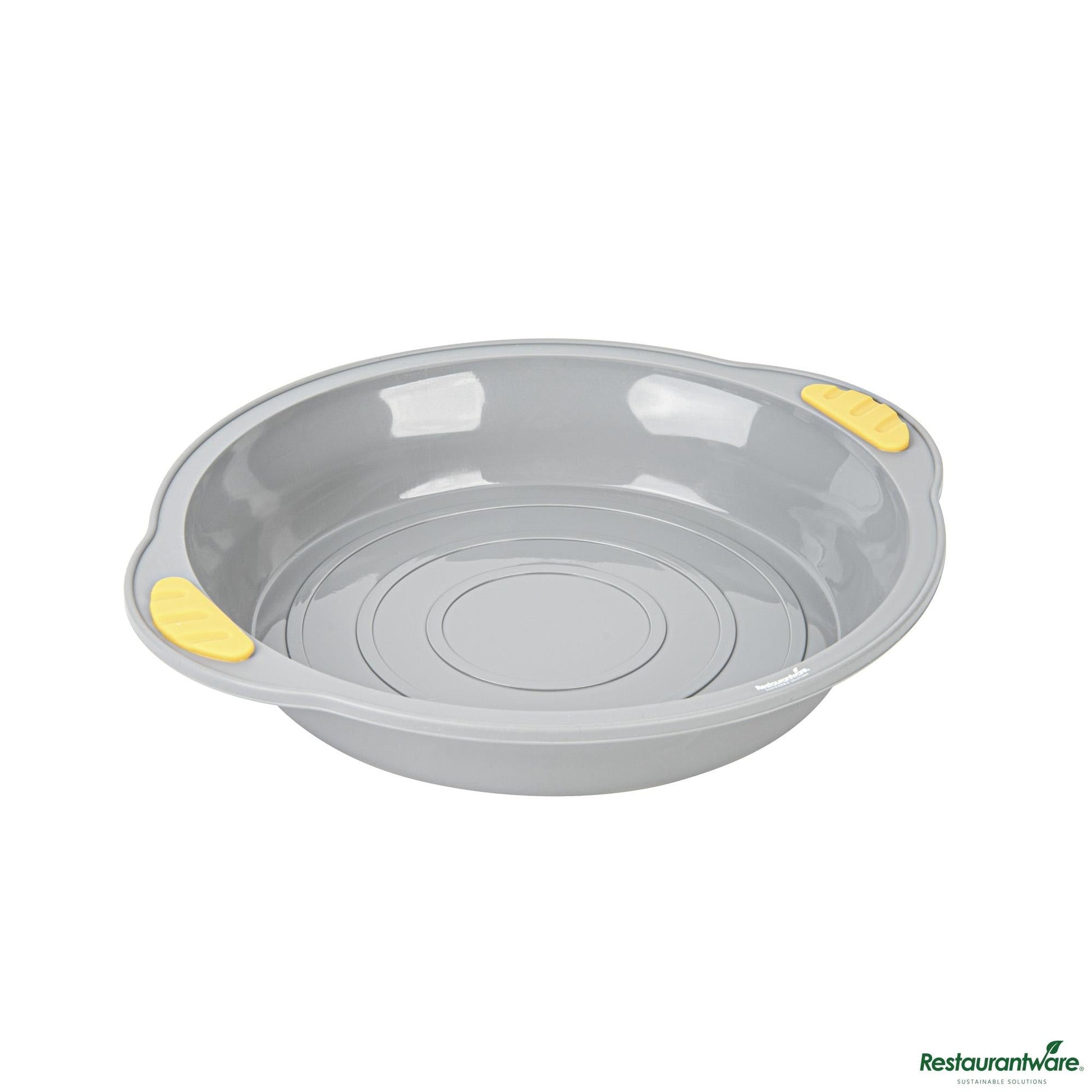 Wholesale Restaurantware Round Gray Silicone Cake Pan - Non-Stick, with Handles - 11.2" X 10.2" X 1.8"- Bulk
