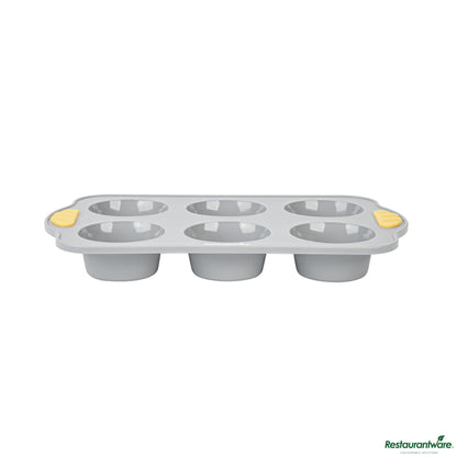 Wholesale Restaurantware Gray Silicone Muffin / Cupcake Pan - Non-Stick, with Handles - 11.4" X 7.1" X 1.4"- Bulk